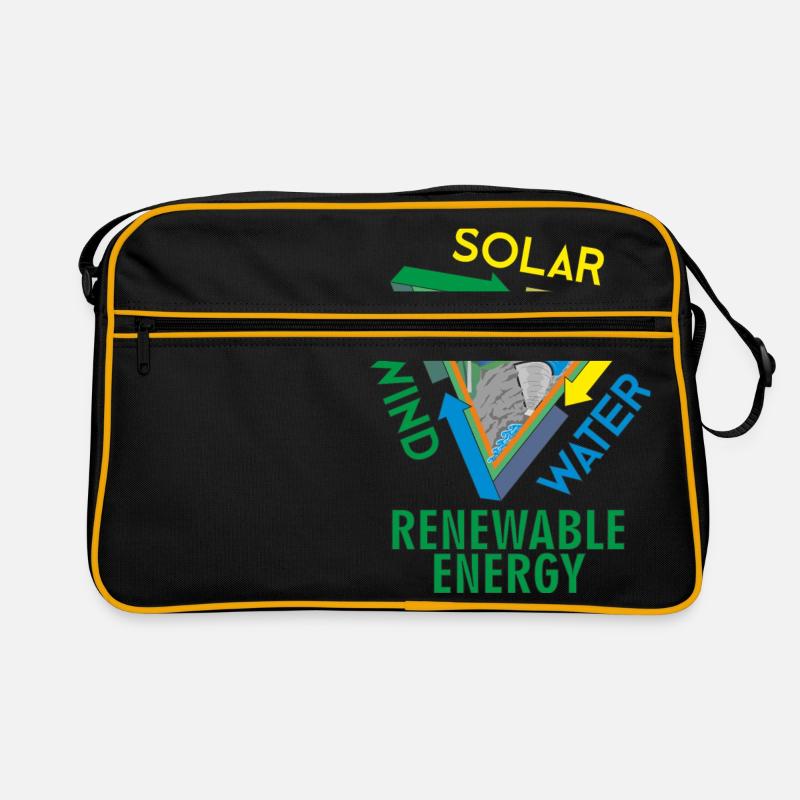 Solar Wind Wasser Erneuerbare Energie Umweltschutz Retro Tasche