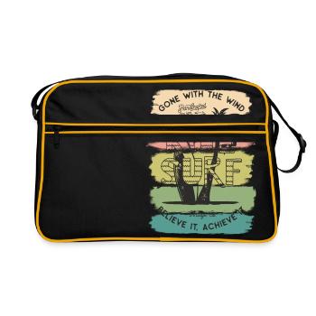 Kiteboard Kiteboard Kitesurf cadeau de Kitesurf - Sac Retro - noir/or - Devant