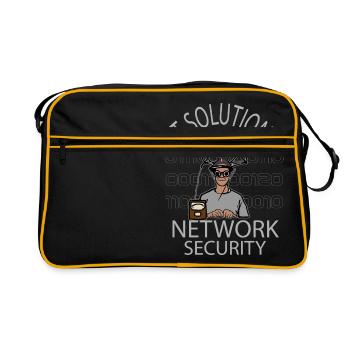 Network Security - IT - Computer - Network - Retro Bag - black/gold - Front
