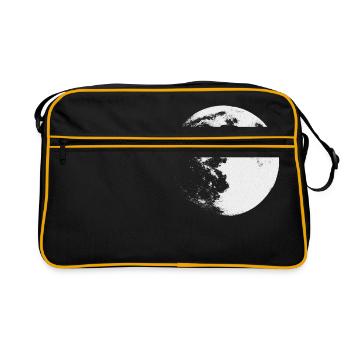 Dessin de croquis de lune - Sac Retro - noir/or - Devant
