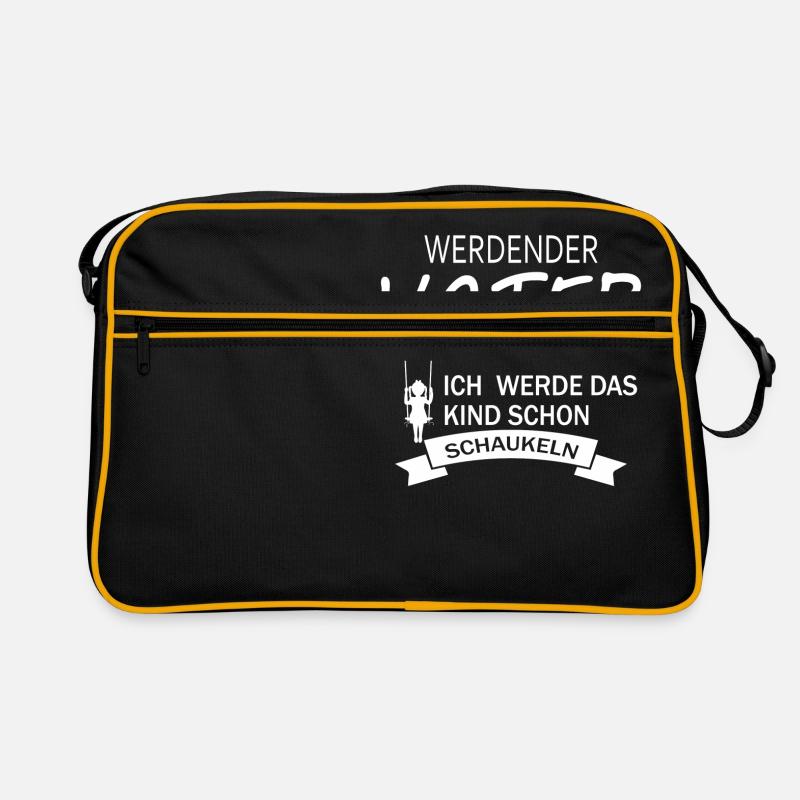 Werdender Vater - Retro Tasche - Schwarz/Gold