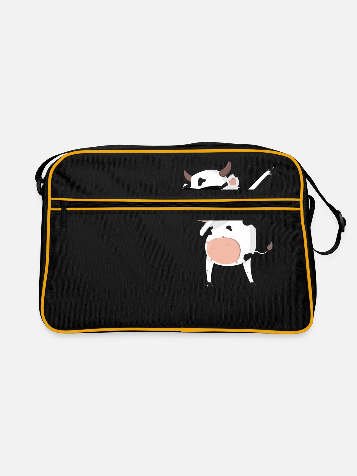 Vache drôle - Sac Retro - noir/or - Devant