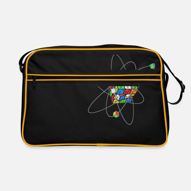 Elementarwürfel - Retro Tasche - Schwarz/Gold