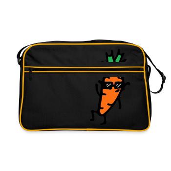 Légumes drôles de carotte - Sac Retro - noir/or - Devant