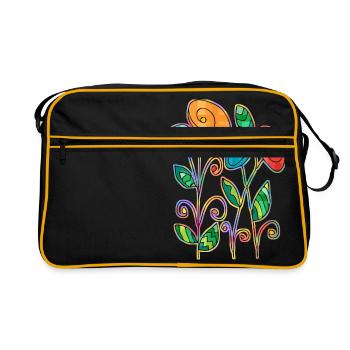 Fleurs - Sac Retro - noir/or - Devant