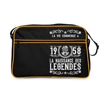 1958 60 60. ans Légendes Anniversaire cadeau - Retro Tasche - Schwarz/Gold - Vorne