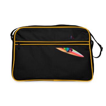 surfin elephant - Retro Tasche - Schwarz/Gold - Vorne