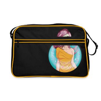 Totenkopf des Windes - Retro Tasche - Schwarz/Gold - Vorne