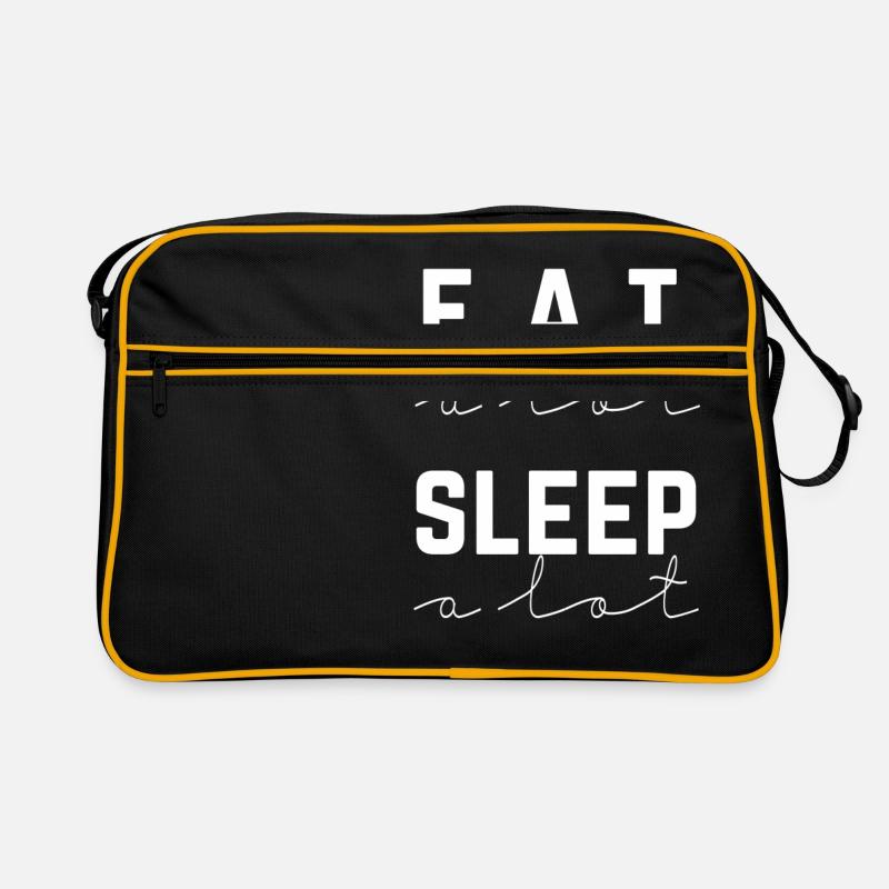 viel Essen Schlafen Retro Tasche