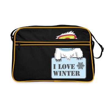 Yeti - J'aime l'hiver - Sac Retro - noir/or - Devant