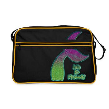 Colorful mermaid fin - Retro Bag - black/gold - Front