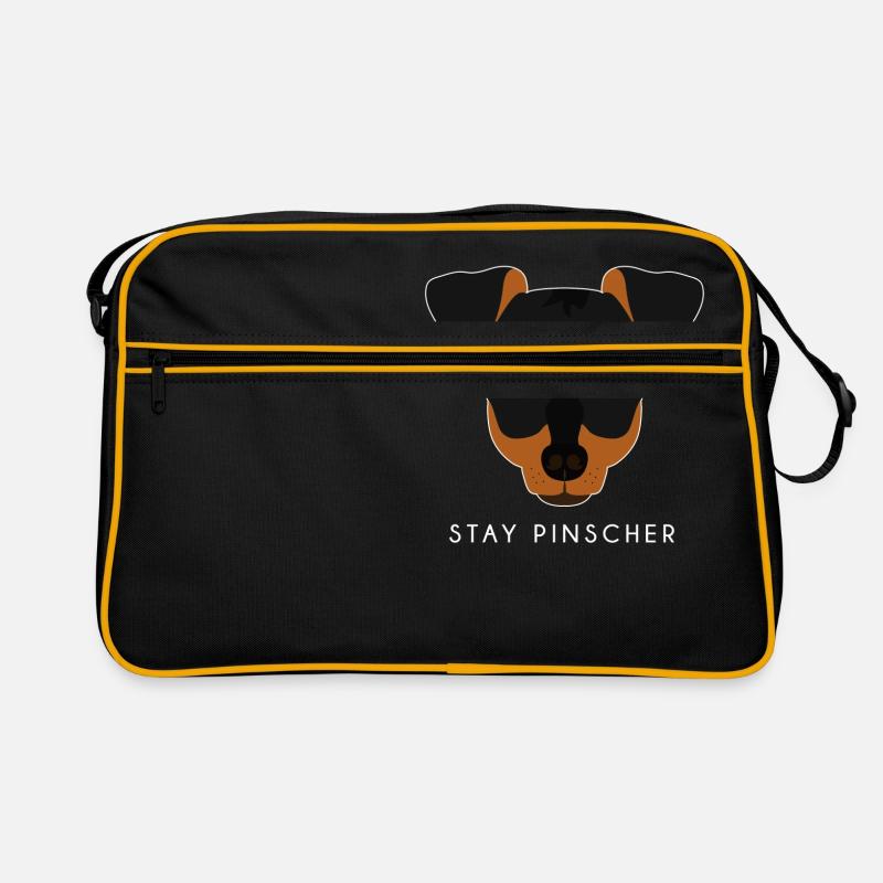 pinscher - Retro Tasche - Schwarz/Gold