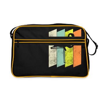 Flamenco silhouette dobre background of grounge color - Retro Bag - black/gold - Front