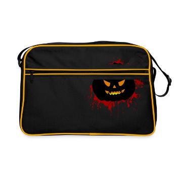 Citrouille d’Halloween | Éclaboussures de Jack O Lantern - Sac Retro - noir/or - Devant
