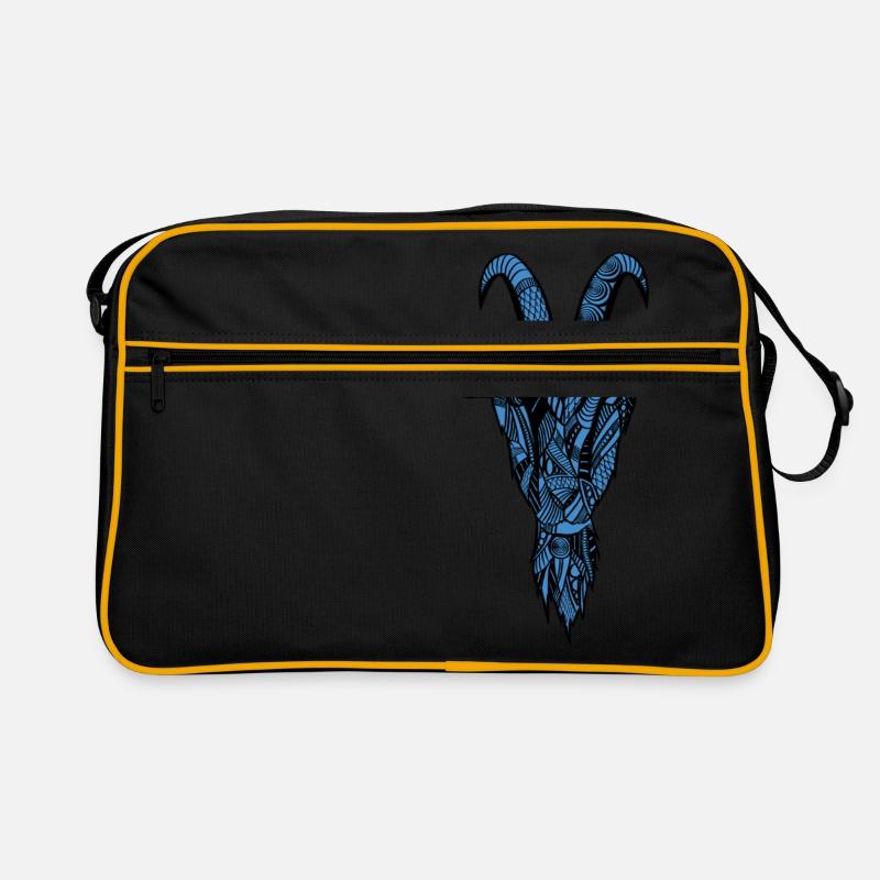 Ziege - Retro Tasche - Schwarz/Gold