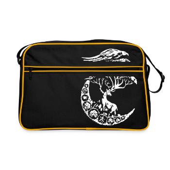 mythische Hirsche - Retro Tasche - Schwarz/Gold - Vorne
