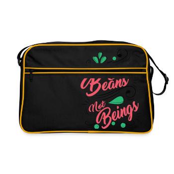 Veganer Vegetarier Tierschutz Geschenkidee - Retro Tasche - Schwarz/Gold - Vorne