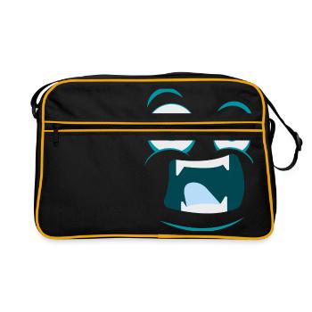 MONSTER Funny Halloween Costume Gift Comic - Retro Bag - black/gold - Front