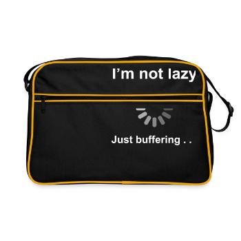 I'm Not Lazy - I'm Buffering (White) - Retro Bag - black/gold - Front
