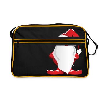 Weihnachtsmann - Retro Tasche - Schwarz/Gold - Vorne
