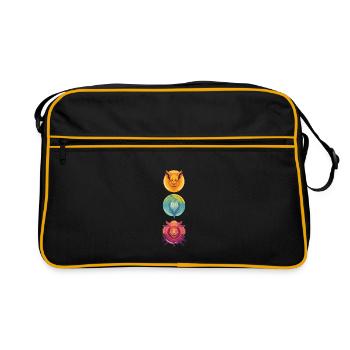 Zeichen Fabelwesen - Retro Tasche - Schwarz/Gold - Vorne