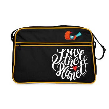 save the planet - Retro Bag - black/gold - Front