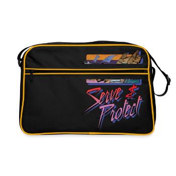 Gun Dog - Serve and protect - inscription - Retro Bag - black/gold - Front