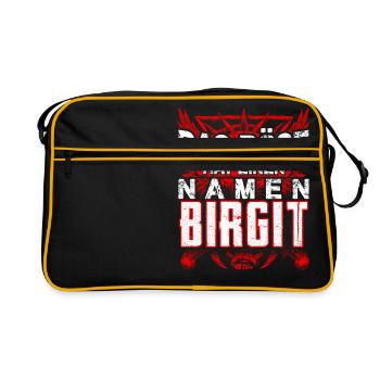 BIRGIT - Böse - Retro Tasche - Schwarz/Gold - Vorne