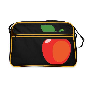 Apfel - Retro Tasche - Schwarz/Gold - Vorne