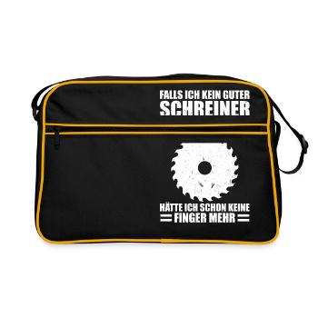 Schreiner Beruf Tischlerei Geschenk - Retro Tasche - Schwarz/Gold - Vorne