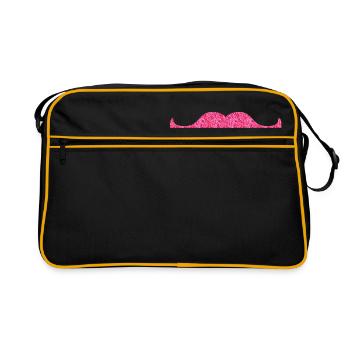 glittering moustache - Retro Bag - black/gold - Front
