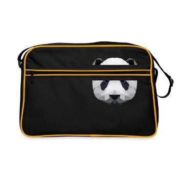 LowPoly "Panda" - Retro Bag - black/gold - Front