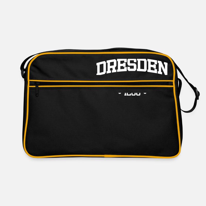 Dresden - Retro Tasche - Schwarz/Gold