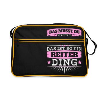 Das ist ein Reiter-Ding - Retro Tasche - Schwarz/Gold - Vorne
