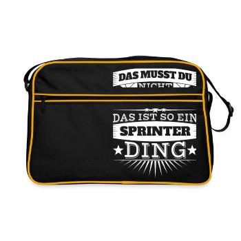 Sprinter Ding - Retro Tasche - Schwarz/Gold - Vorne