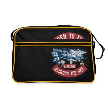 SKY ADVENTURE - Vintage - Retro Airplane Shirt - Retro Bag - black/gold - Front