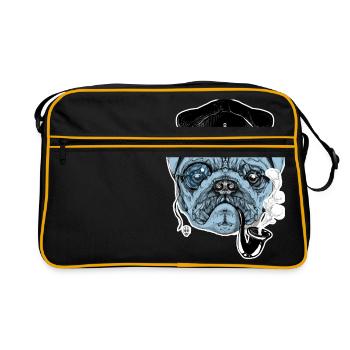 Pug Sailor - Retro Bag - black/gold - Front