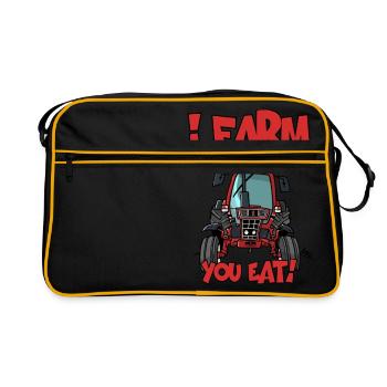 I farm you eat IH - Retro Bag - black/gold - Front