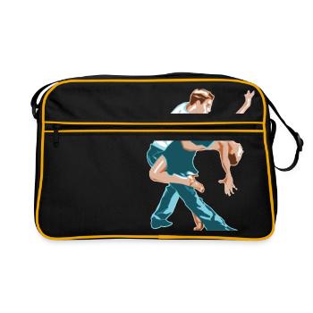 ballerina ballett dance dancer tanz taenzer yoga62 - Retro Tasche - Schwarz/Gold - Vorne