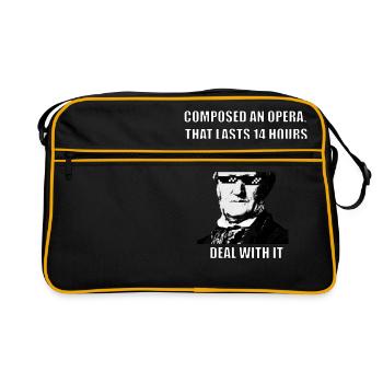 Music Meme Wagner "14 Hours" - Retro Bag - black/gold - Front