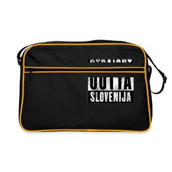 Straight Outta Slovenija | Slovénie Jugo Balkans - Sac Retro - noir/or - Devant
