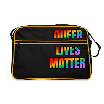 Queeres Leben zählt - Retro Tasche - Schwarz/Gold - Vorne