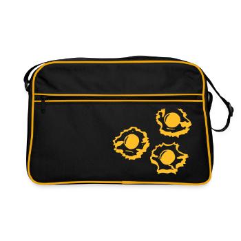 Schusslöcher - Retro Tasche - Schwarz/Gold - Vorne