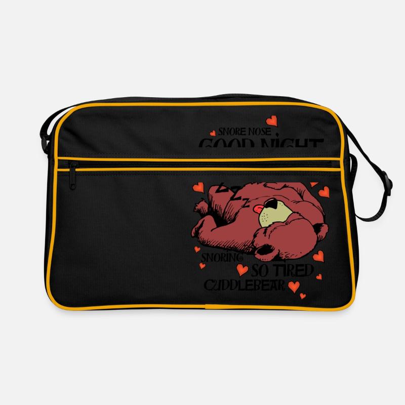 Cuddlebear Sleeping - Retro Bag - black/gold