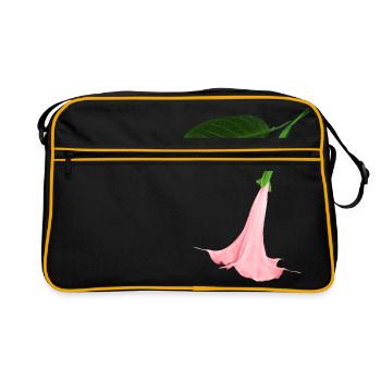 flowers lilies tulips orchids sunflower dahlia ger - Retro Tasche - Schwarz/Gold - Vorne