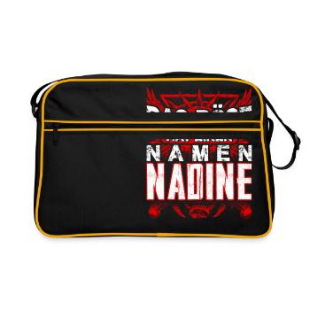 NADINE - böse - Retro Tasche - Schwarz/Gold - Vorne