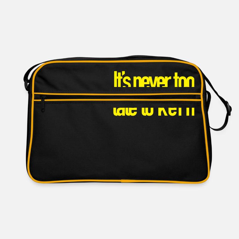 Nie zu spät zu Kern - Retro Tasche - Schwarz/Gold