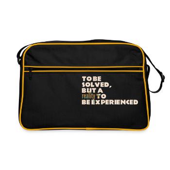 Life is not a problem... - Sprüche - Life Quotes - Retro Tasche - Schwarz/Gold - Vorne