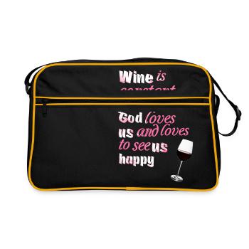 Wine is constant proof ... - Sayings - Funny Quotes - Retro Bag - black/gold - Front