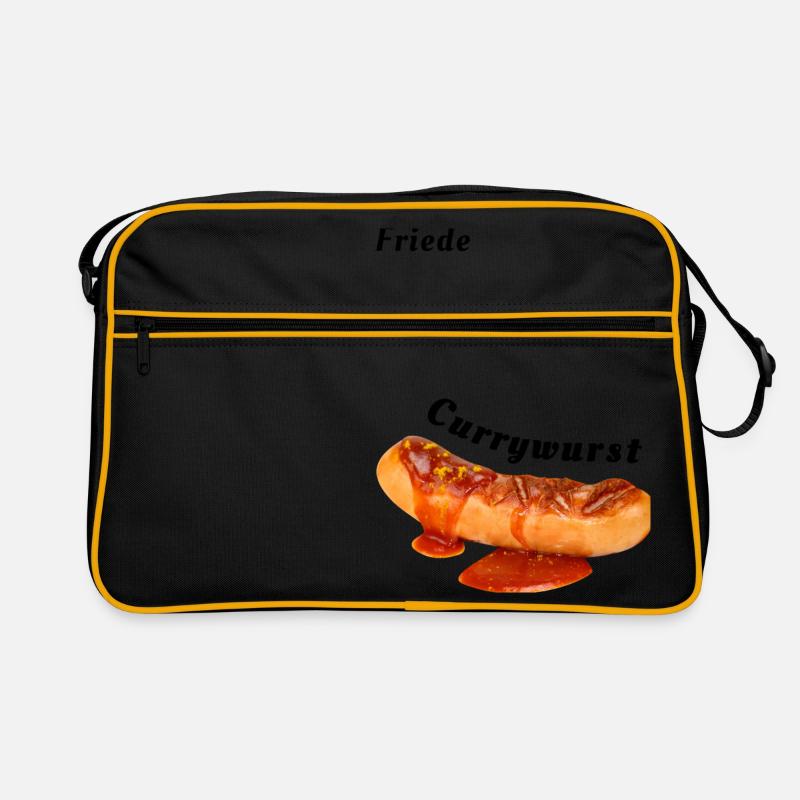 Friede Freude Currywurst | BBQ, Grillen, Fleisch Retro Tasche